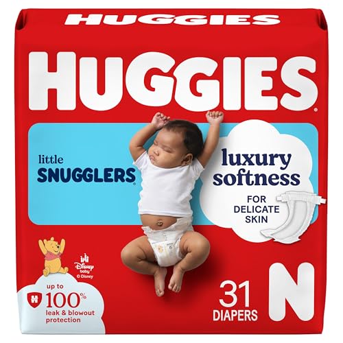 Image of Huggies Size Newborn Diapers, Little Snugglers Baby Diapers, Size Newborn (up to 10 lbs), 31 Count, Packaging May Vary
