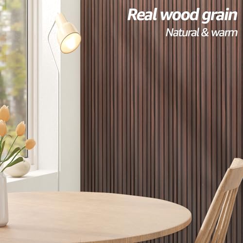 Image of Art3d 108 x 6 in WPC Wood Slat Wall Panels, 3D Wall Accents, 8-Pack, Walnut