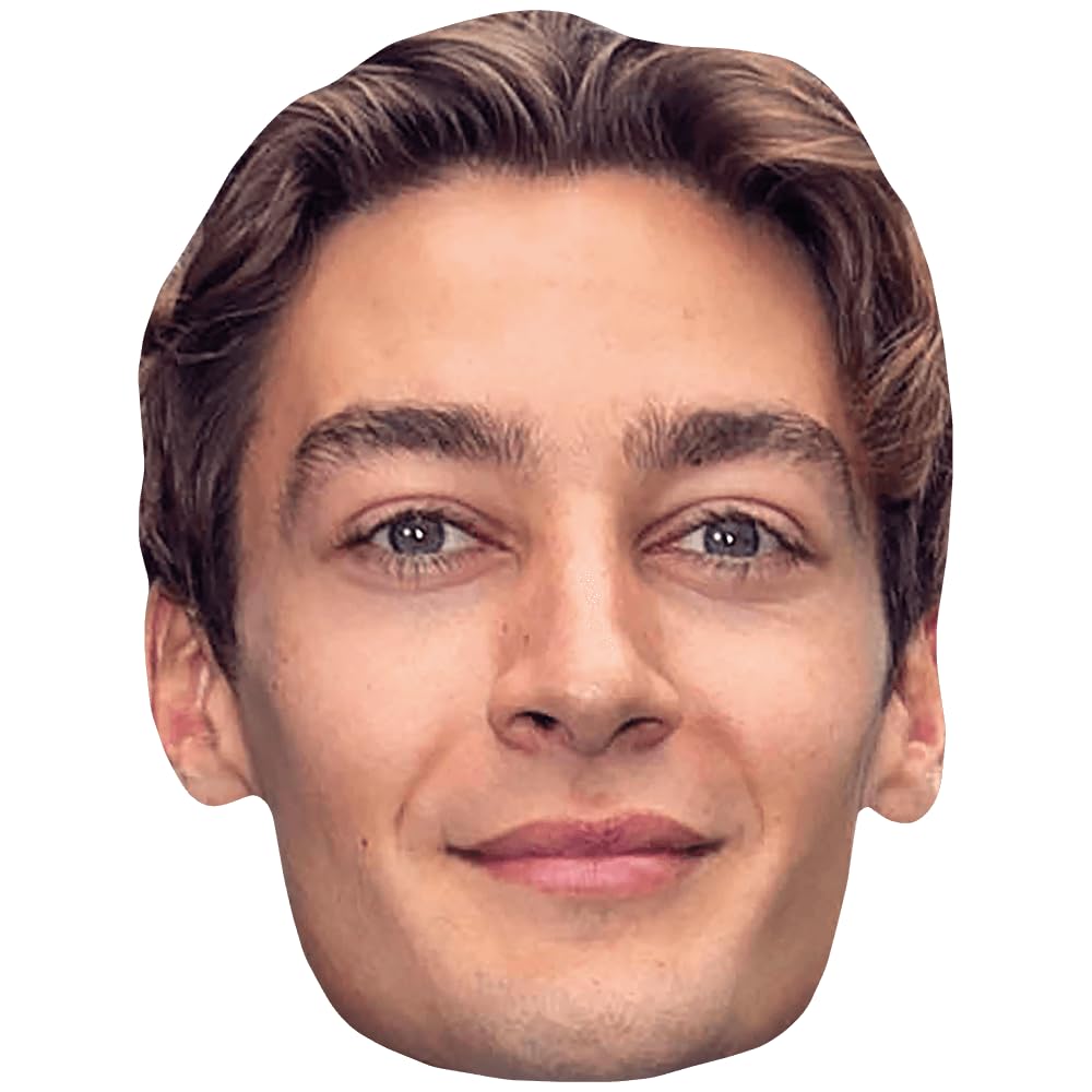 Celebrity Cutouts Lifelike George Russell (Smile) Celebrity Mask, Flat Card Face, Fancy Dress Mask
