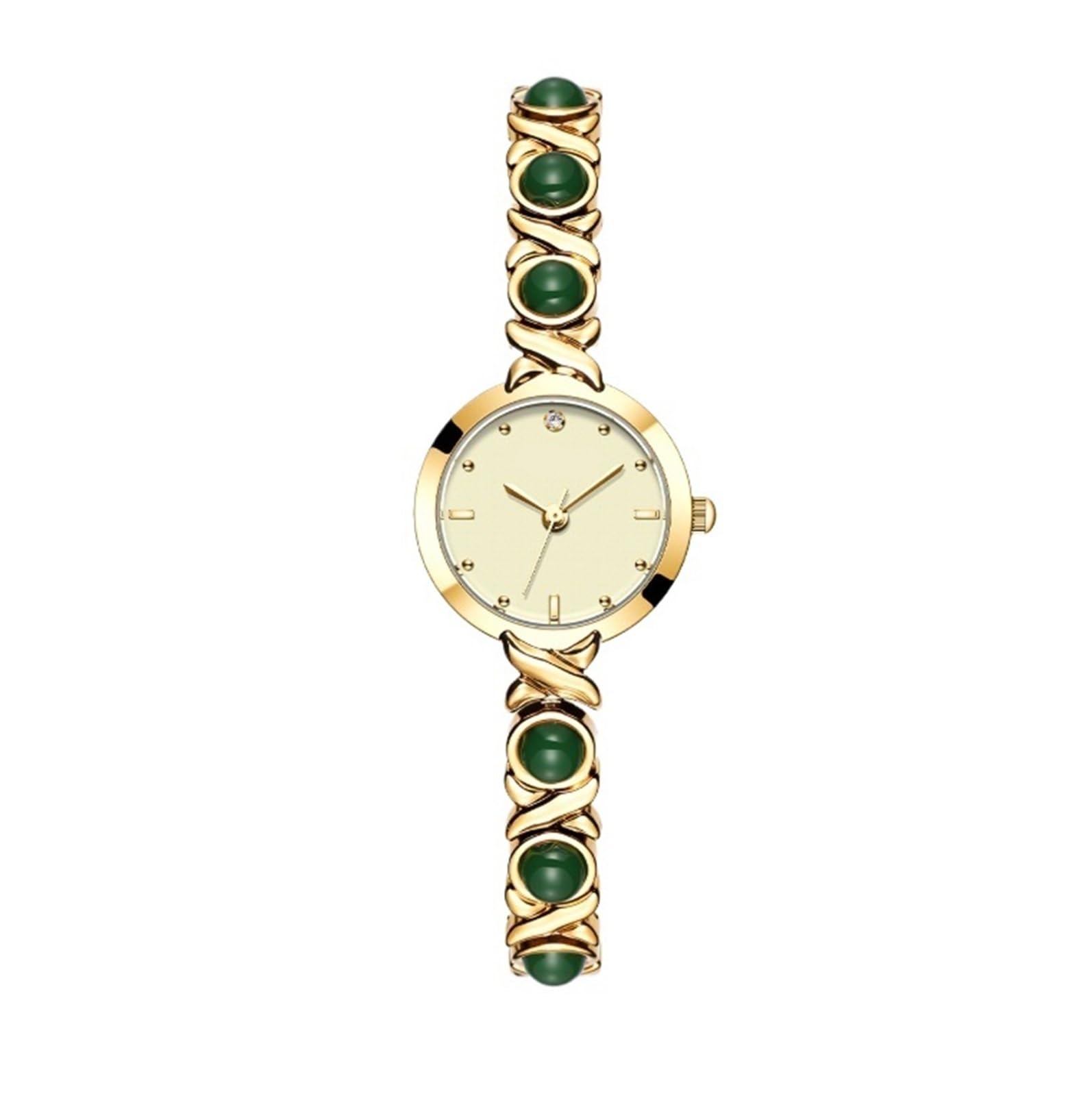 Montres élégantes for Femmes, Vintage, Bracelet de Perles, Luxe, Rond, étanche, Quartz for Dames