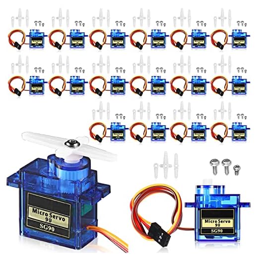 Hanaive 16 Pcs SG90 9G Micro Servo Motor Mini Servo SG90 Servo Motors RC Servo Kit for Robot Helicopter Airplane Car Boat Control