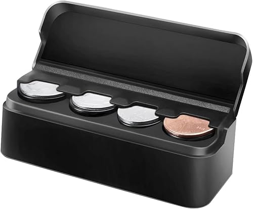 Soporte para monedas para automóvil, caja de almacenamiento de monedas, organizador universal para cambio de monedas, mini caja de almacenamiento