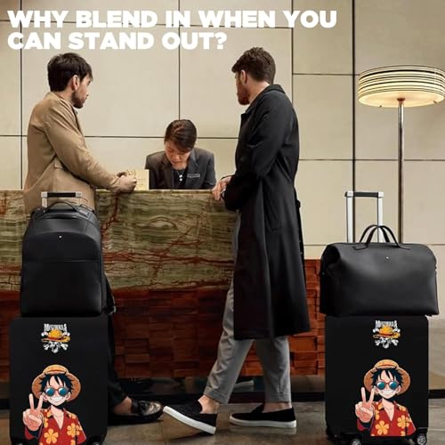 Image of WanderWraps Spendex Polyester Protective Luggage Cover | Hard Luggage Trolley Bag Cover | Washable | Combo | Stretchable| 20-24 - 28 Inches | Pack of 3 | Strawbound