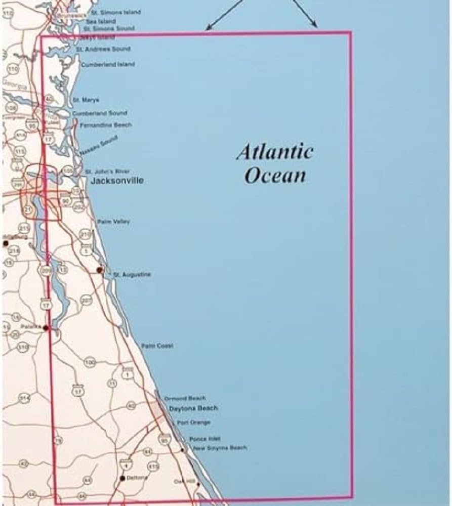 Topspot Fishing Map for Northeast Florida/Southern Georgia