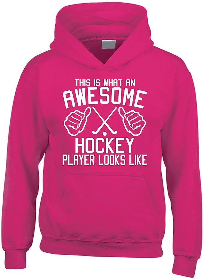 Sweat à capuche hockey rose : cadeau parfait pour ado de 12-13 ans