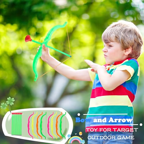 40 Pack Kids Bow and Arrow Set Mini Play Bow and Arrow Plastic Archery Shooter Toy for Sport Game Party Favors, 4 Random Colors - Image 6