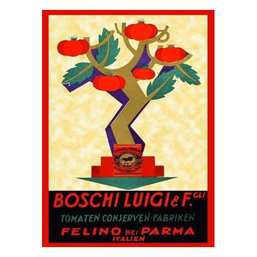Tomato Sauce Tree Boschi Luigi Parma Pasta Italy Italian 12" X 16" Image Size Vintage Poster Reproduction