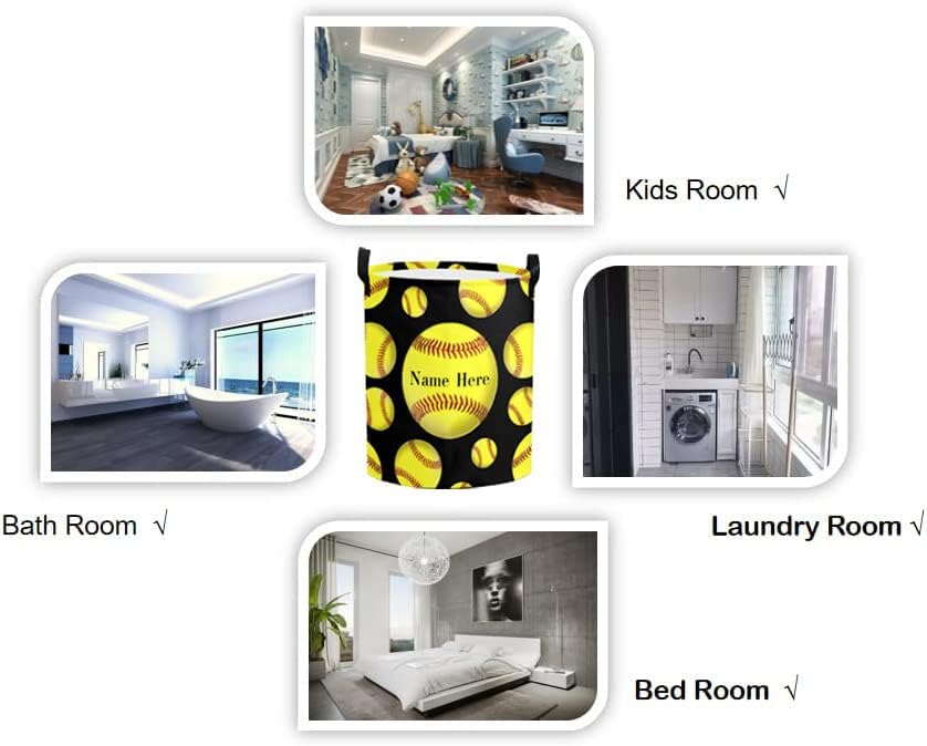 Miniatura 6 de Cestas de lavandería personalizadas de elefante con nombre, cesta de almacenamiento de ropa plegable con asa para baño, dormitorio, cocina