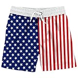 uideazone Boys Swimtrunks Americian Flag Sports Shorts Quick Dry Beach Swimsuit Independence Day 3D