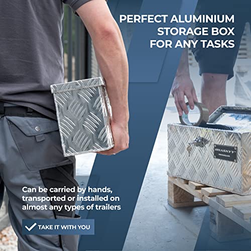 HASKYY Aluminium Transportbox 485x140x200 mm Truckbox Deichselbox Werkzeugkasten Alubox Alukoffer