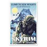 Skyrim - Become Dragonborn - Vintage Travel Poster - 11x17