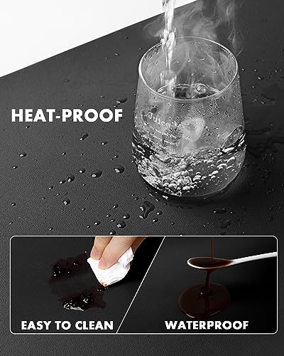 Image of YSAGi Double-Sided Desk Mat, Eco Cork Desk Protector, Large Mouse Pad & Writing Pad for Office /Home (31.5 inchx15.7 inch, Black+Cork)