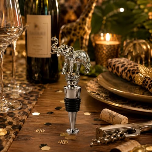 Image of Wine Reusable Wine Beverage Bottle Stoppers Elephant Shape Wine Accessories and Gifts by Homestia
