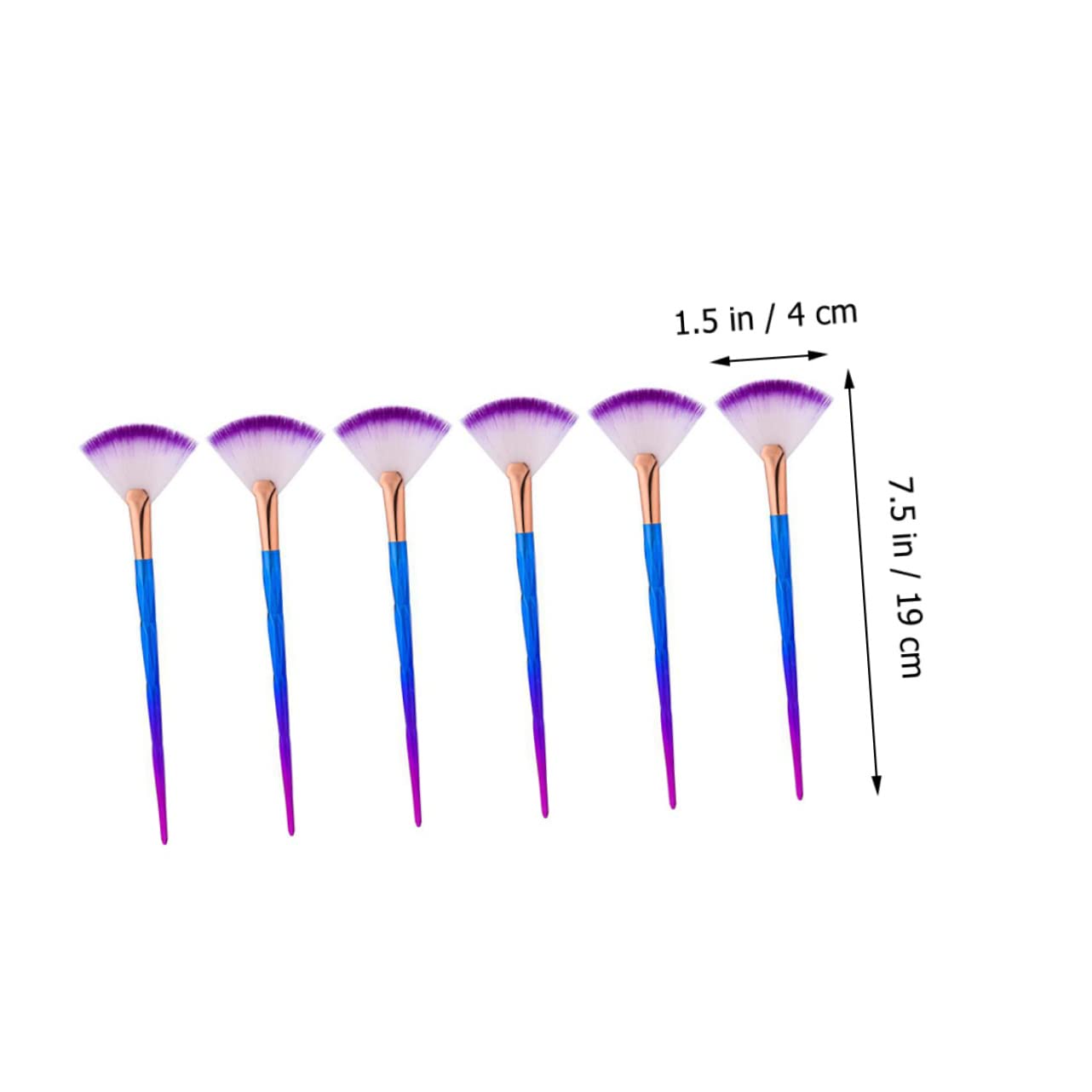 MAGICLULU 4 Set Di Pennelli Per Il Trucco Applicatori Riutilizzabili Pennelli Per Il Trucco A Ventaglio Per Creme Lozioni Maschere Di Facili Da Pulire 6 Pezzi*4