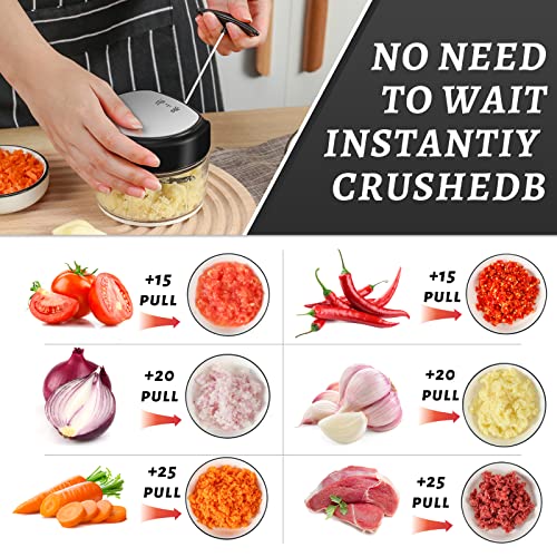 Manual Food Chopper Vegetable, Zhang Xiao Quan Hand Pull String Garlic Mincer Onion Cutter For Veggies, Ginger, Fruits, Nuts, Herbs, Durable Bpa Free Food Safe Material #TOP1