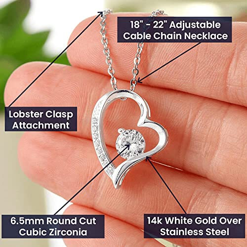 Fg Family Gift Mall Gifts For Wife Romantic, Wife Birthday Gift Ideas, To My Smoking Hot Wife Necklace, Necklace For Wife From Husband, Message Card And Gift Box (Standard Box, Last Everything - 14K White Gold Finish) #TOP2