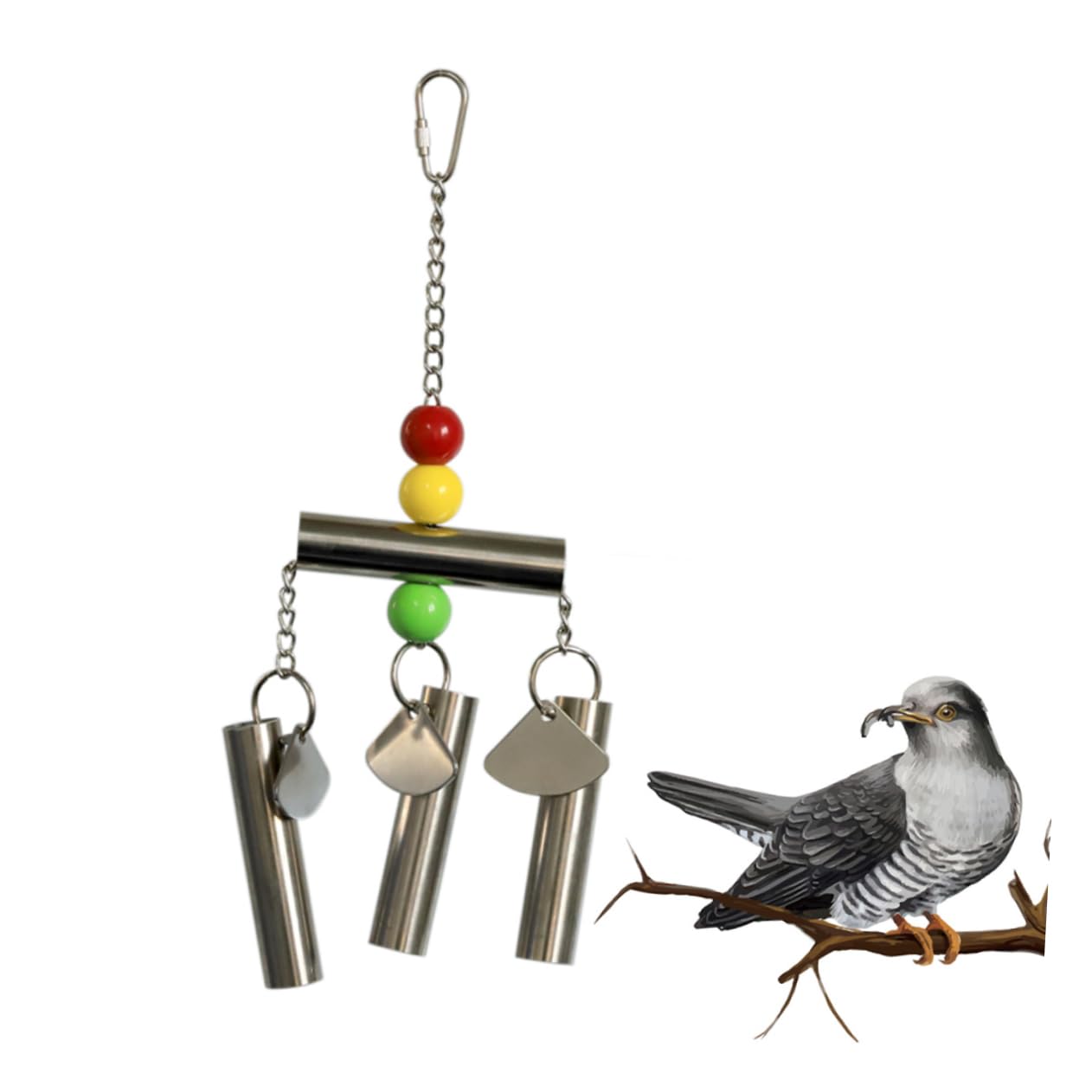 FRCOLOR 3stücke Vogelspielzeug Mit Glocke Für Mittelgroße Und Große Papageien Und Eichhörnchen Zufällig Gefärbten Perlen Für Käfigspiele