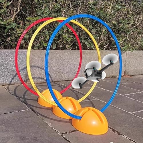 Pista de ObstáCulos para Drones 3 Aros de Obstáculos para Drones con Base, Kit de Drone FPV de Carreras de Estilo Libre para Interiores y Exteriores, Kit de Cuadricóptero para Evitar Obstáculos en Com