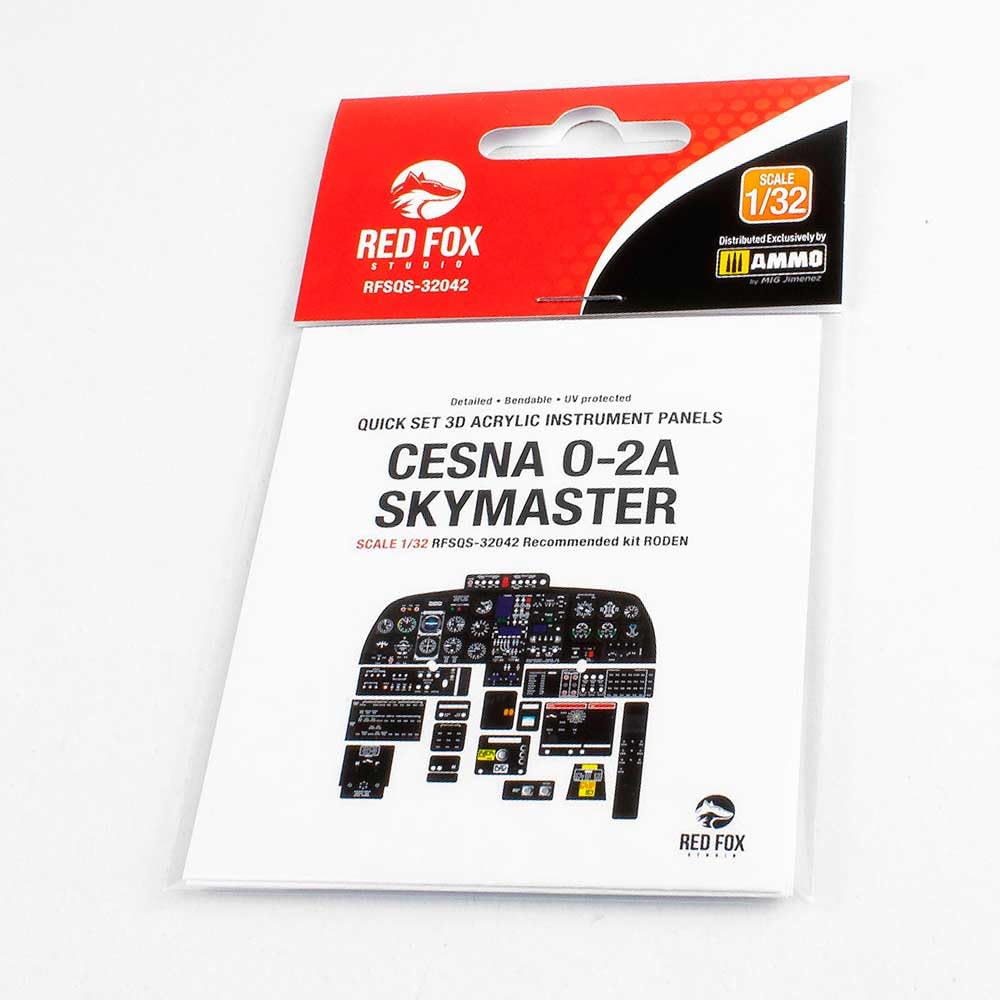 Red Fox QS-32042 1/32 Cesna O-2A Skymaster 3D Acrylic Instrument Panel (for Roden)