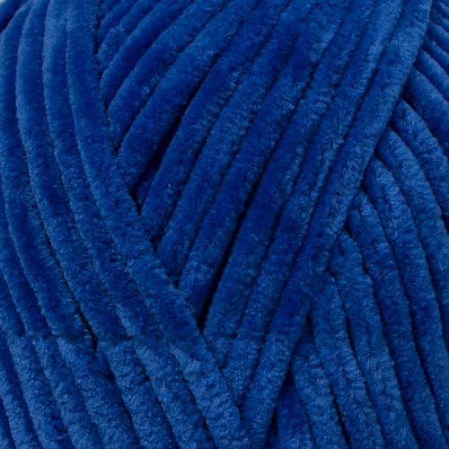 Utopia Crafts Velvet Lux Chenille Super Soft Chunky Yarn for Knitting and Crochet Yarn 2X 100g (Navy Blue) - Image 3