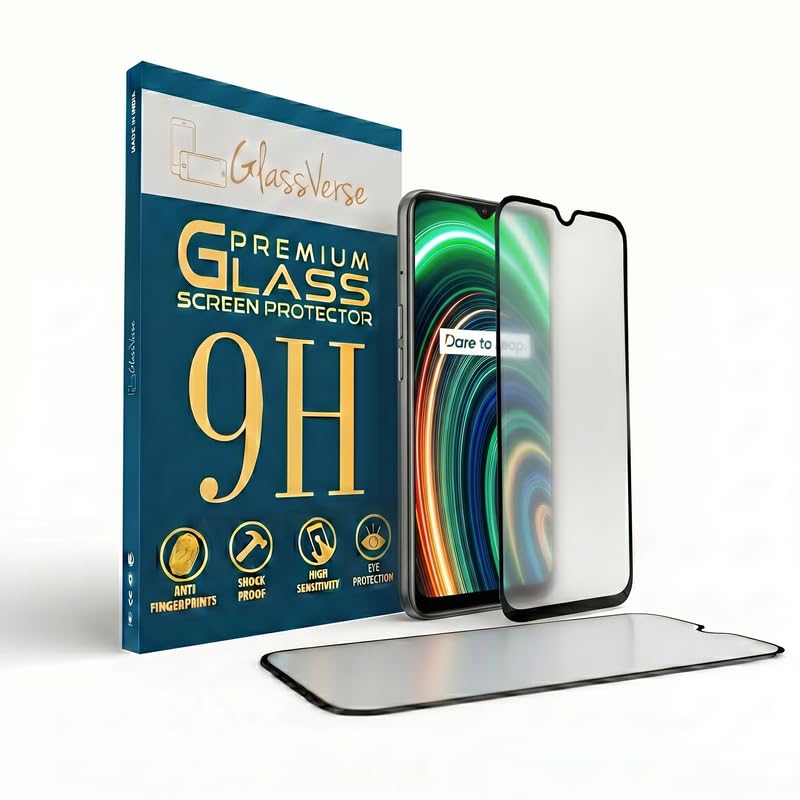 Image of GlassVerse Matte Tempered Glass for Realme C25Y | Anti Glare, Smooth Touch Screen Protector, 9H Hardness, Edge to Edge, Case Friendly, Hassle-less Installation Kit Included. (Pack of 2)