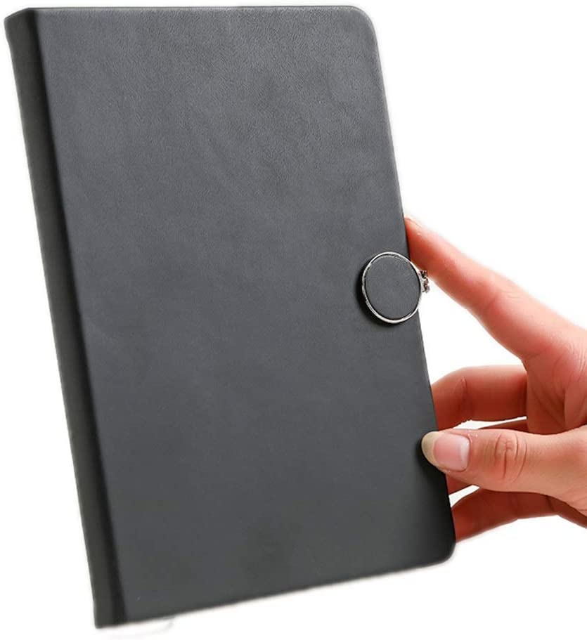 DANNMPX Cuaderno Cuaderno De Cuero PU, Cubierta De Carpeta De 6 Anillas Redondas Recargable for Papel De Relleno A5, Diario Personal con Hebilla Magnética Libreta(A)