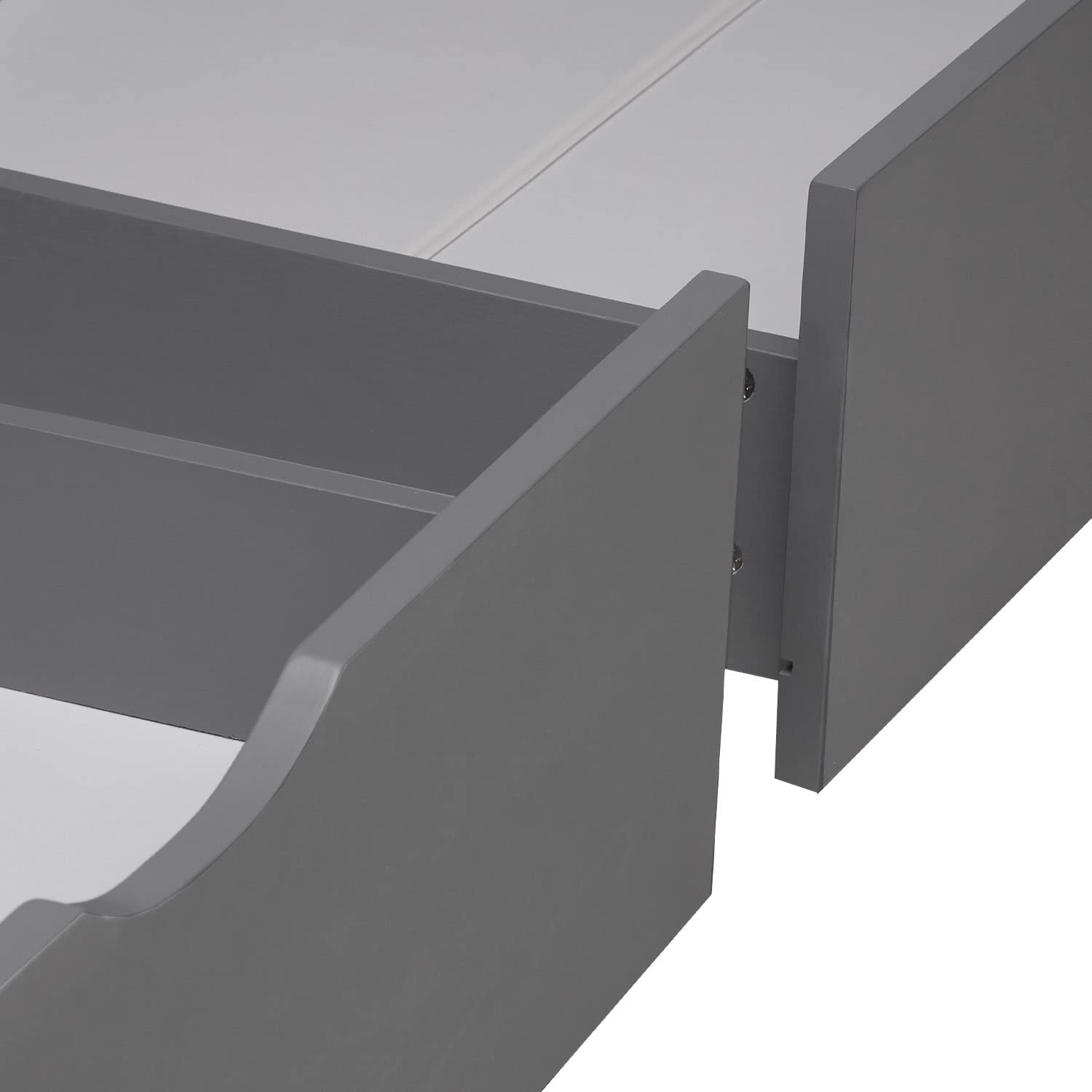 Homestyle4u 2er Set Bettkasten mit Rollen, Holz Grau Bettschubladen | Unterbettkommode aus Kiefer für Stauraum unter dem Bett - 82x53x22 cm Schubkästen - Ideal für Futonbetten & Jugendbetten