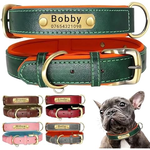 SEOUGEE Personalised Leather Dog Collar Cover