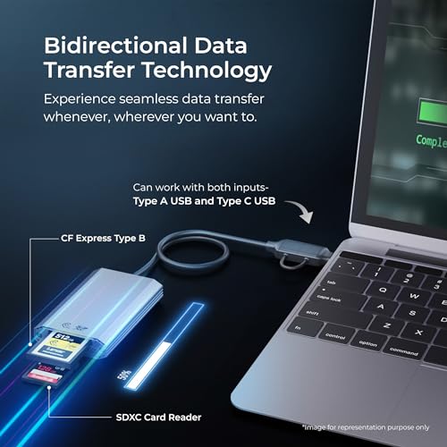 Image of DIGITEK (DCR-102 CFB) 2 in 2 CF Express Typ B & SDXC, USB 3.2 & 3.0 Card Reader, Support SD /SDHC /SDXC /UHS-I /UHS II Cards, Support Mac OS, iPad OS, Window, Android, Linux & Harmony,