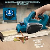 Kabellose elektrische Hand-Planer kompatibel mit Makita 18V Batterie, 15000RPM bürstenlose Power Holz Planer für Holzbearbeitung Tischler Home DIY (Blue) – Ansicht 8