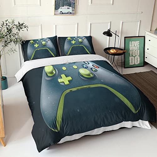 Parure de lit enfant gamer avec housse de couette double 3D durable et douce