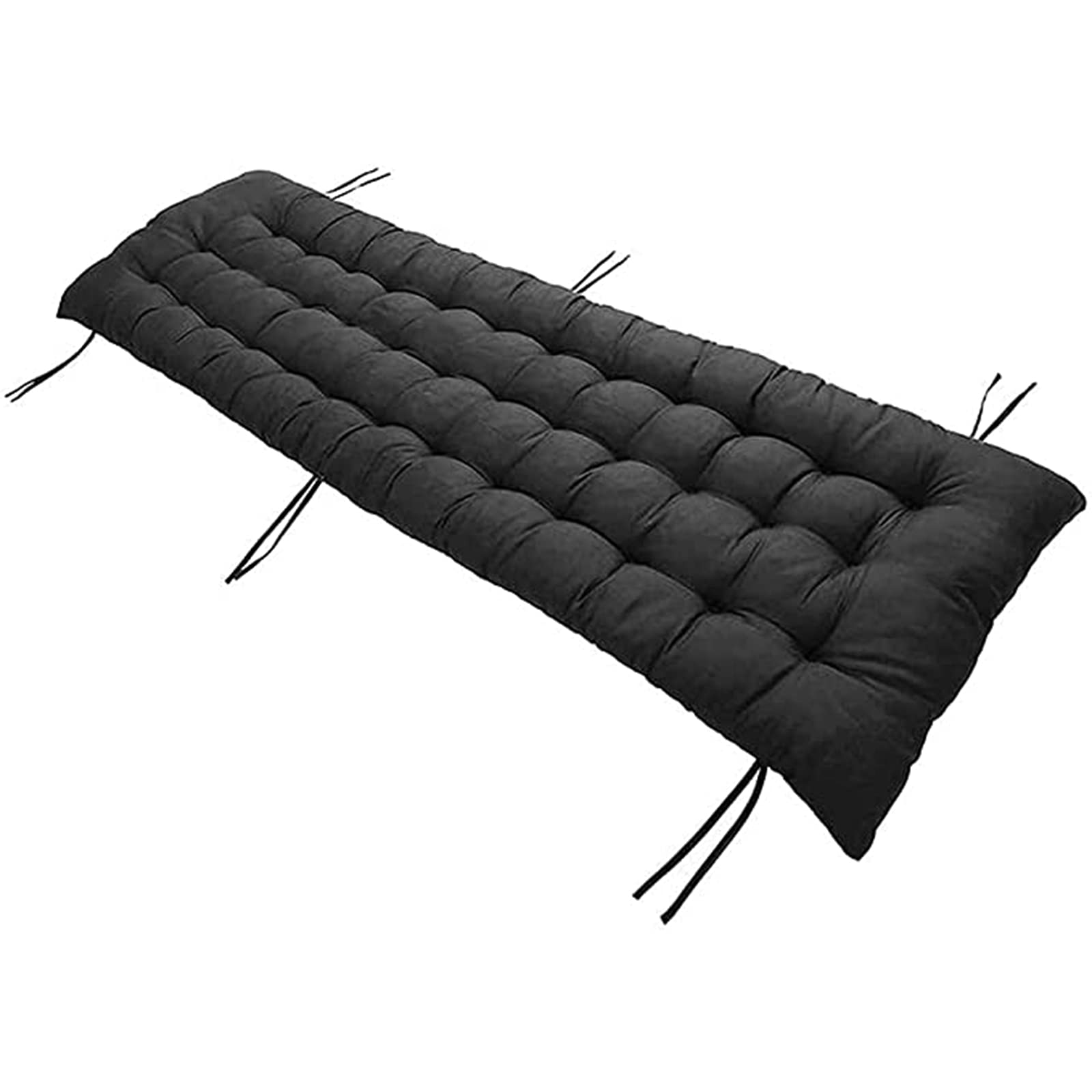 Pongpai 2/3/4 Seater Wooden Bench Cushion, Non-slip Seat Pad for Garden Patio Dining Swing Chair, Comfortable Thick Furniture Seating Cushions (Black,45x90cm)
