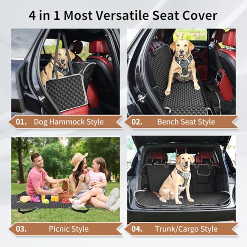 KYG Hundedecke Auto Rückbank, Autoschondecke Hund Rücksitz Seitenschutz und Sichtfenster Wasserdichter, Rutschfester, Hunde Autodecke, Autodecke für den Rücksitz 135 x 140 cm
