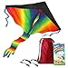 AGREATLIFE Cometa arco iris con bolsa de almacenamiento y asa extra plana para juegos y actividades al aire libre | Crea recuerdos con familia y amigos volando una cometa colorida