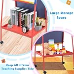 Tableau Blanc Mobile Double Face sur Roues, Chevalet Magnétique pour Salle de Classe | Chevalet pour Enseignant 36 x 24 po pour enfants. Grand Tableau Blanc Mobile avec Support. Hauteur Réglable jusqu'à 64,4 po Parfait pour l'École