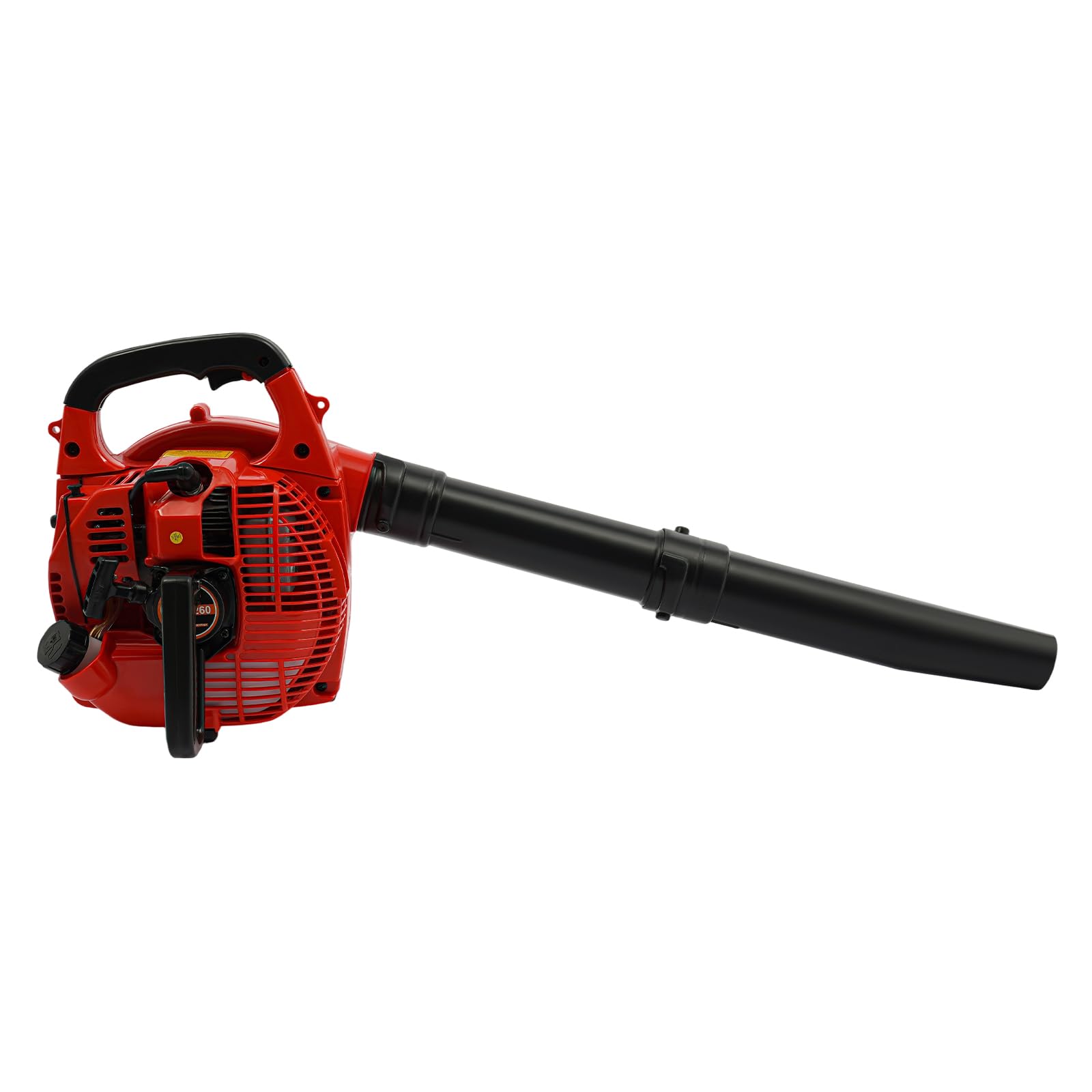 0.75KW Laubbläser mit Auffangsack, 25.4cc,Luftgekühlt,Zweitakt,7500r/min Gasbetrieben Akku-Laubbläser Kit,3-in-1 kabelloser Benzin-Laubsauger & Mulcher Laubsauger für Rasenpflege(Schwarz + Rot)