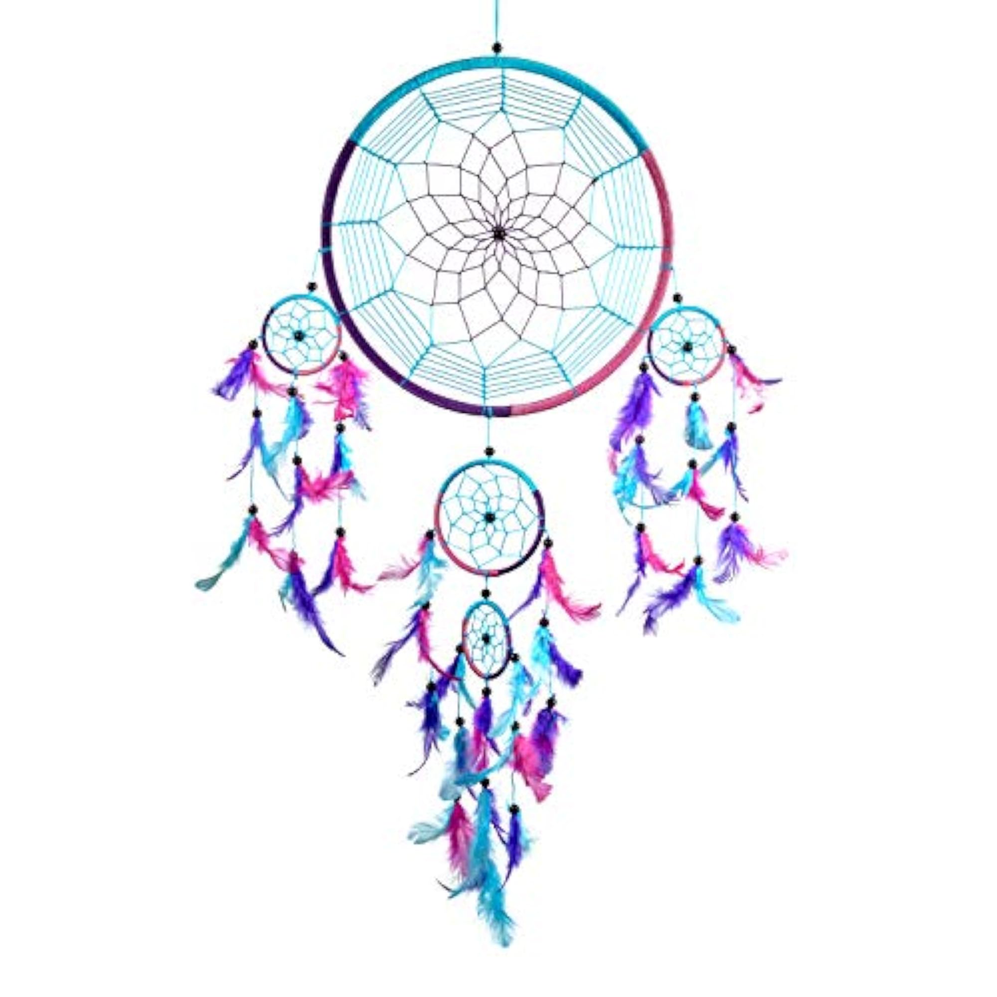 Handmade Aqua Blue, Pink & Purple Dream Catcher