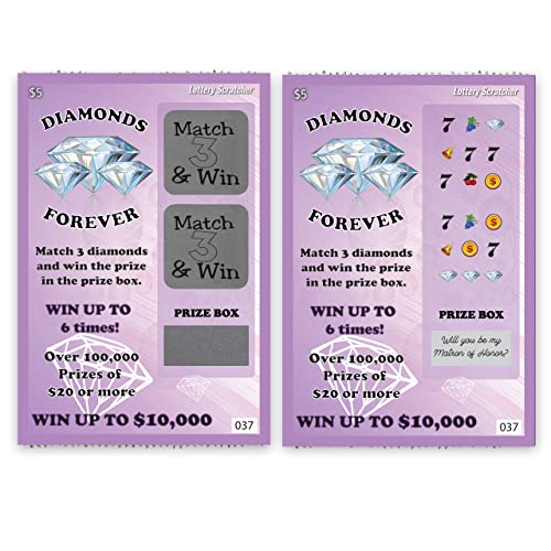 My Scratch Offs 1 Card Will You Be My Matron of Honor? Fake Lottery Lotto Replica Scratch Off Card for Wedding Party and Bridal Shower