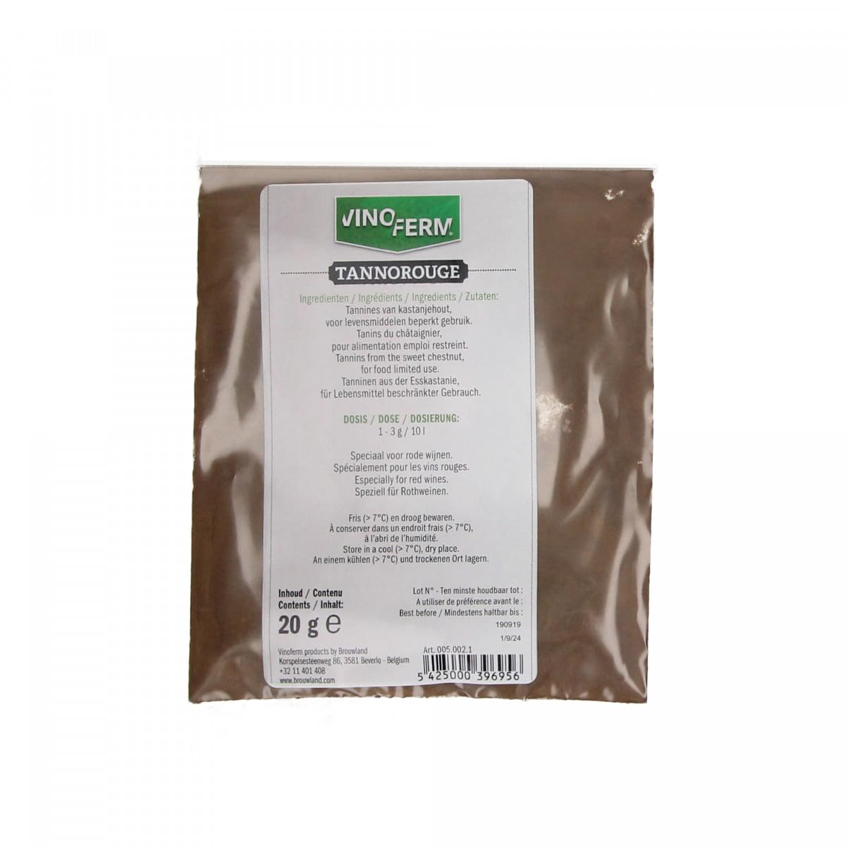 AlcoFermBrew Tannino Per Vino Bianco 20g - Acido Tannico Per Vinificazione