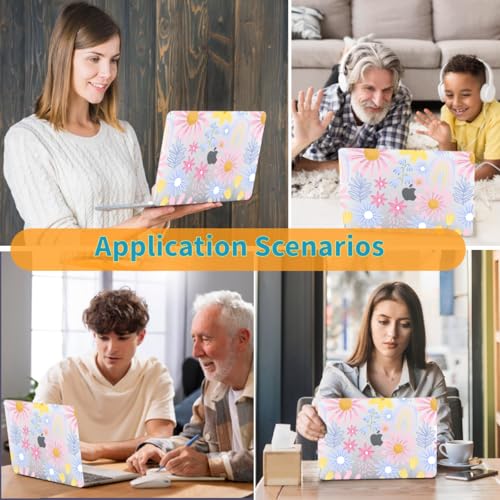 Funda MacBook Pro 16 M4 A3186 para oficina y cafetería diseño floral 6