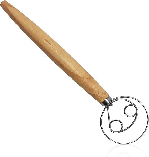 lenpestia Teigbesen mit Holzgriff, 13 Zoll
