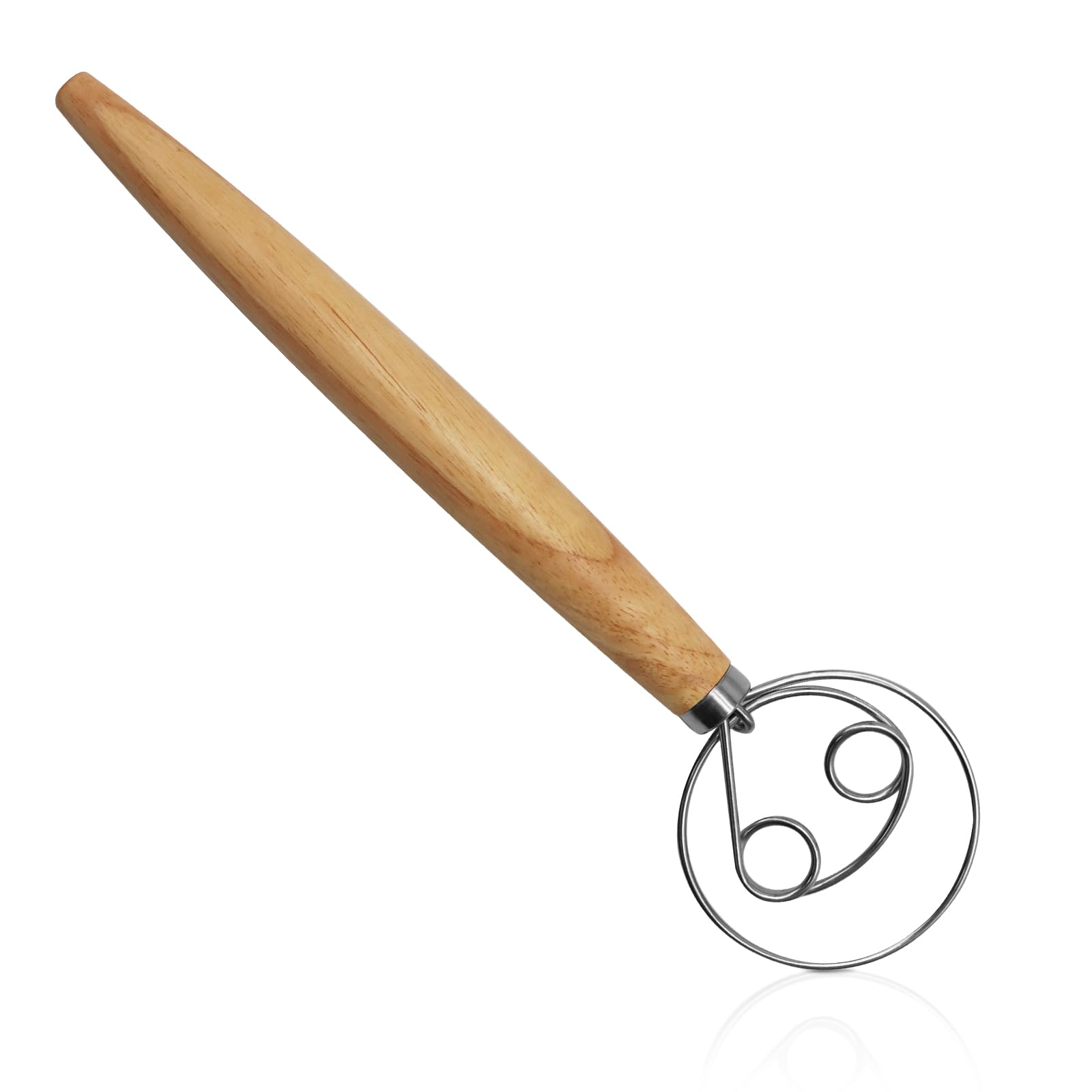 Frusta Per Impasto Danese In Acciaio Inox Con Manico In Legno - 13