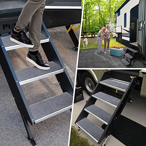 Ristow Rv Step Covers 4 Pack 24"*7.5" Camper Step Covers For Radius Steps,Rv Step Rug Rv Stair Covers Rv Accessories - Grey #TOP6