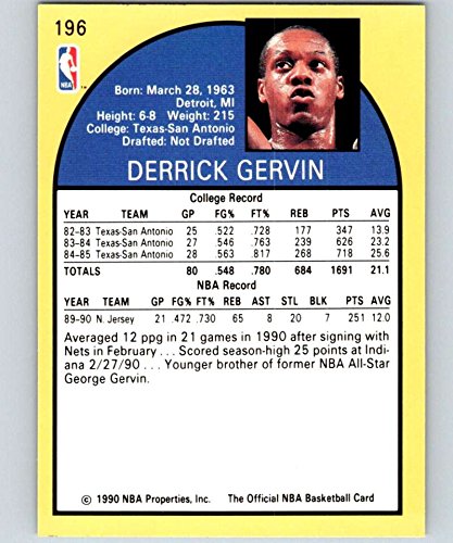 Amazon.com: 1990-91 NBA Hoops #196 Derrick Gervin RC Rookie New