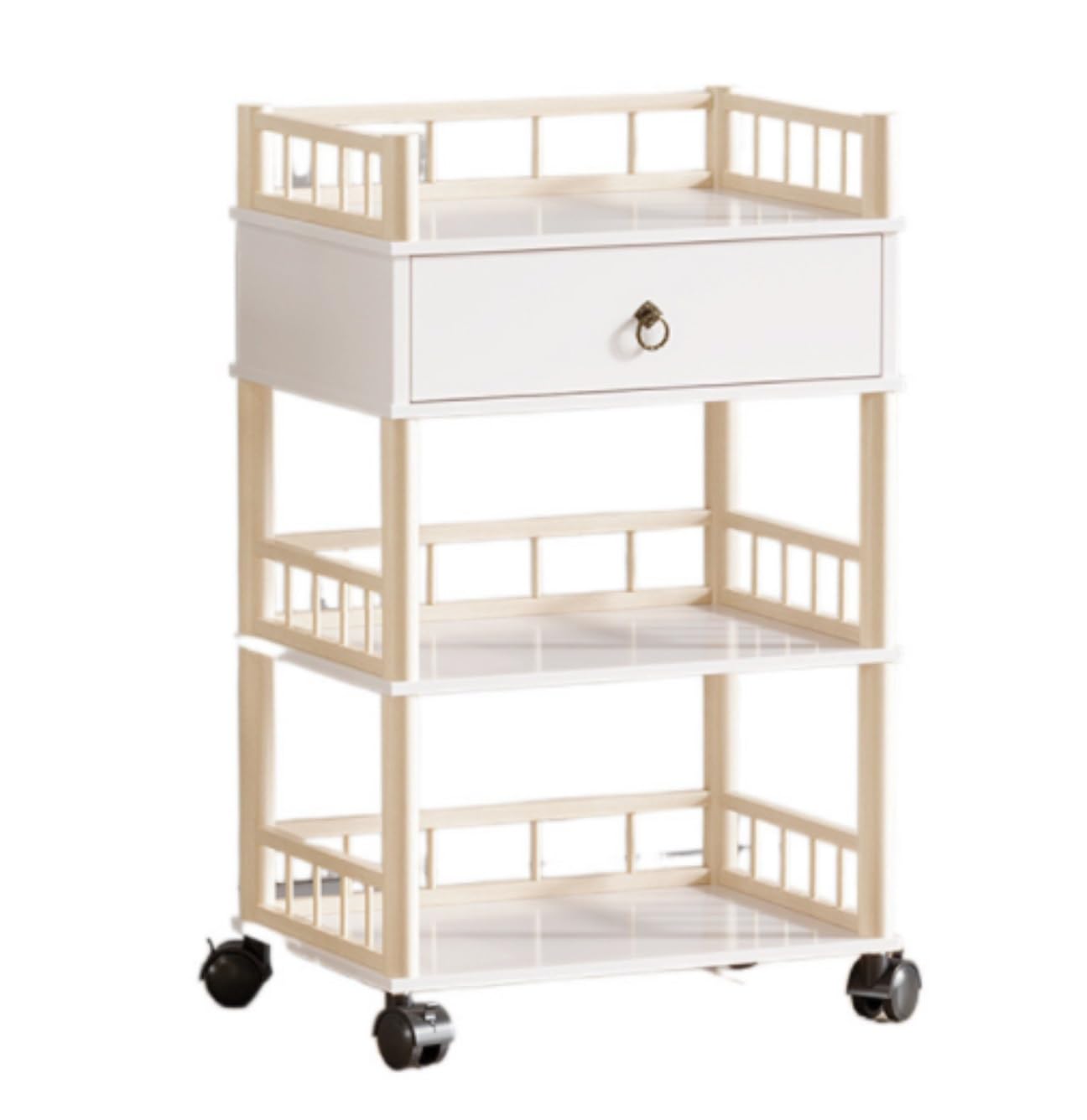 Beauty Salon Storage Station With Drawer Hairdressing Tools Organizer Equipment For Barber Shops(White)