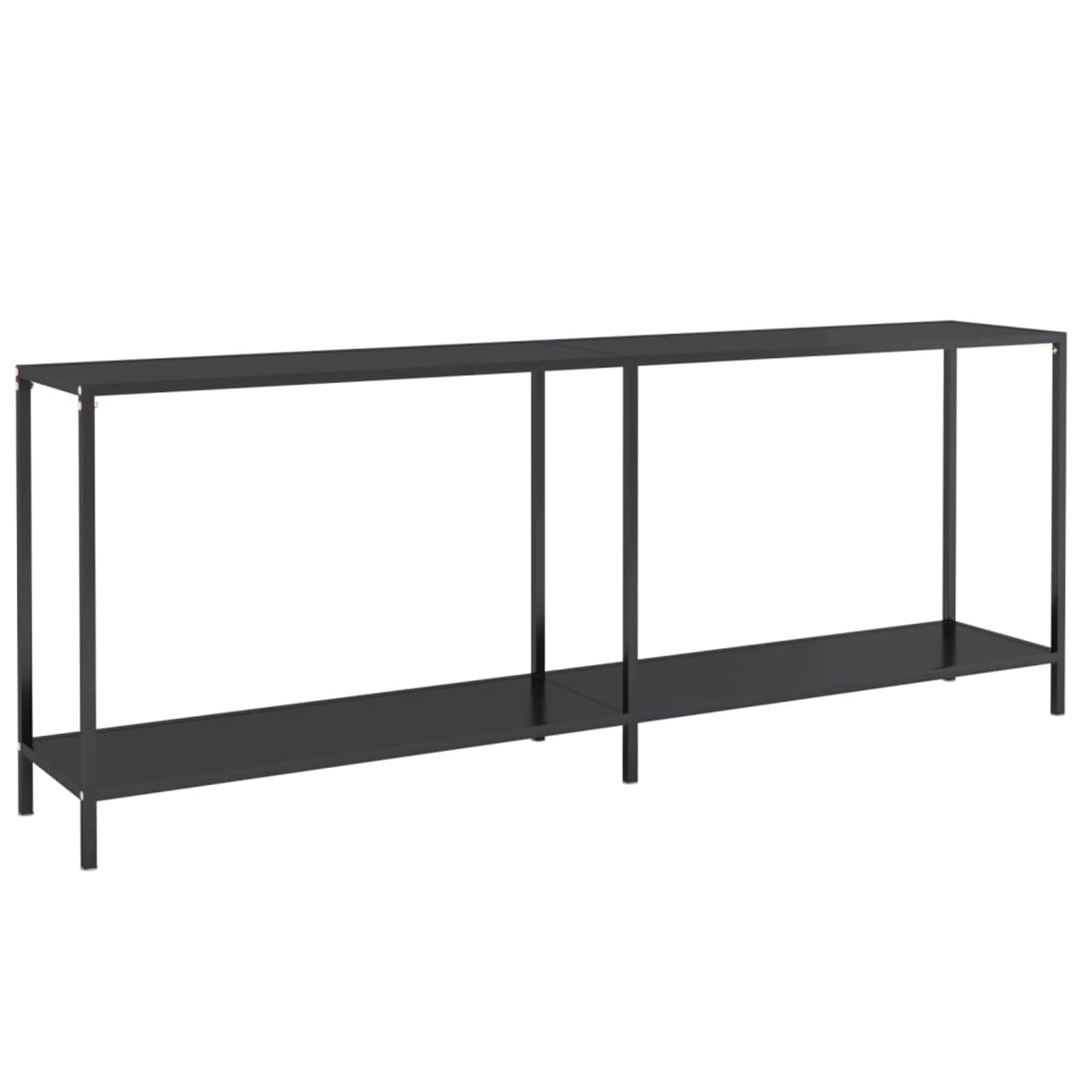 Homgoday Mesa Consola Vidrio Templado Negro 200x35x75,5 cm Mesas auxiliares de salón,Mesa Consola Recibidor Mueble de Entrada Estrecha Clásica