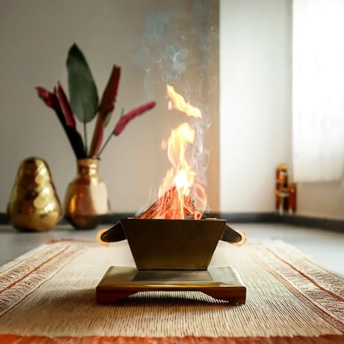 Image of PrettyKrafts Hawan Kund for Home | Metal Havan Kund for Home | 9 Inch Black Hawan Kund for Home | Traditional Havan Kund | Big Size Hawan Kund for Puja, Yagyas, Vastu Shanti, Grah Pravesh & Weddings