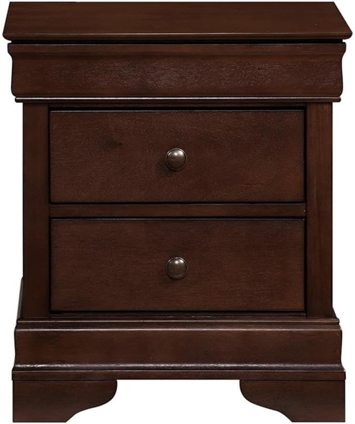 Pemberly Row Set of 2 3-Drawers Traditional Wood Nightstands in Brown Cherry