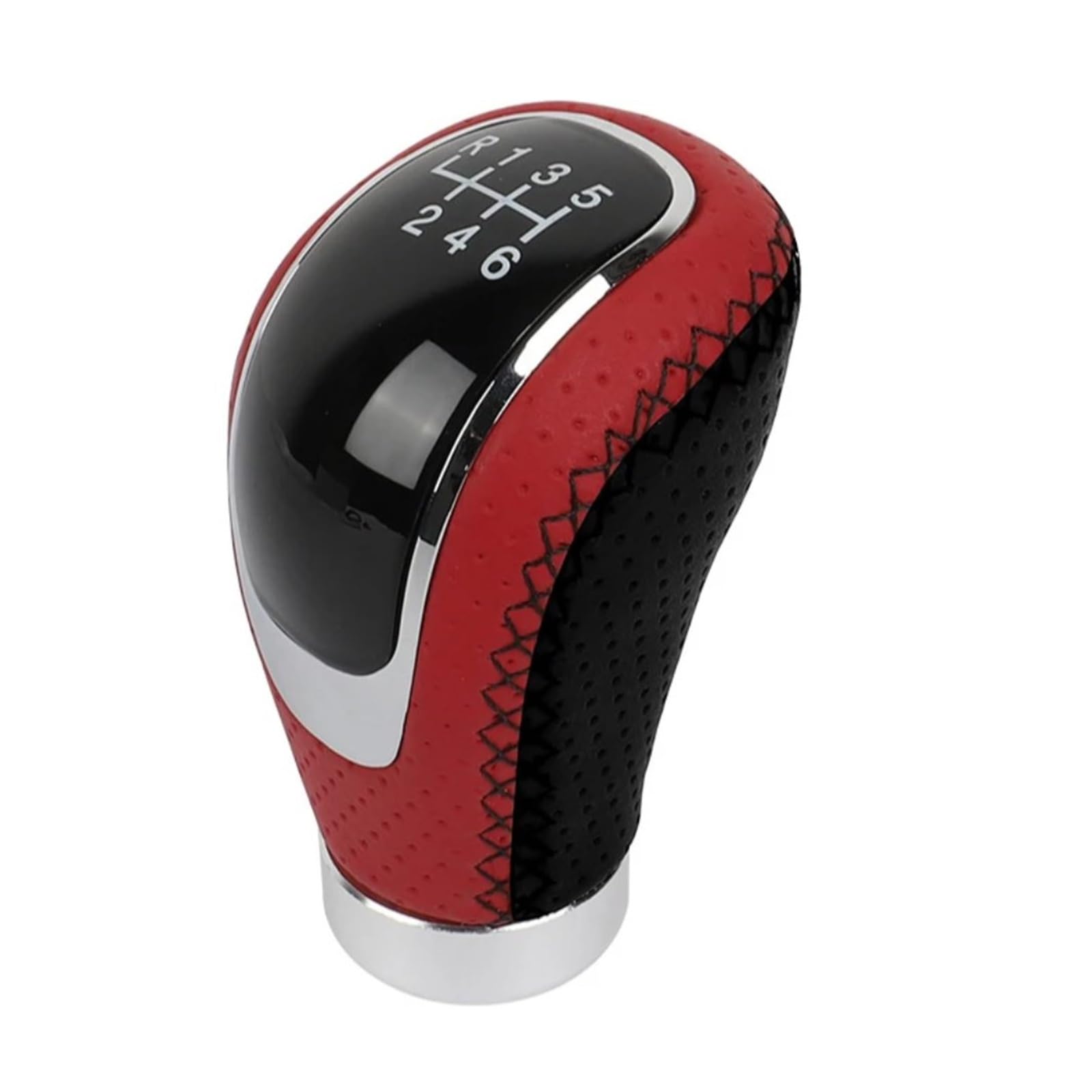 Mkgkacvcpt 6-Speed For 5/6 Speed Panel Pu Leather Shift Knob Manual Transmission Car Shifter
