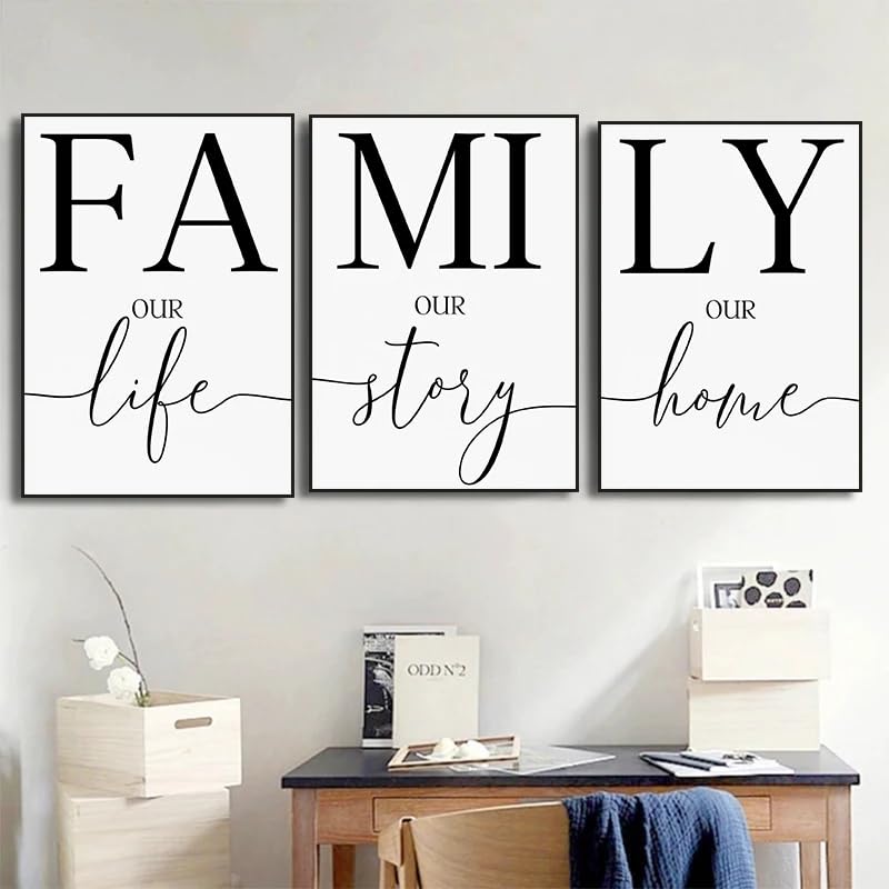 Affiche murale minimaliste salon : notre histoire en déco de maison moderne - 3